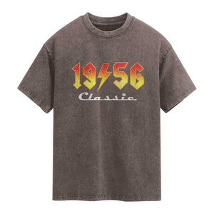 70th Birthday Washed Cotton T-Shirt Classic Born 1956 Turning 70 Year Old
