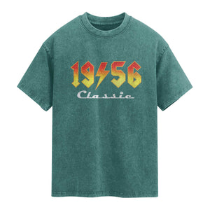 70th Birthday Washed Cotton T-Shirt Classic Born 1956 Turning 70 Year Old