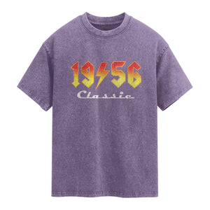 70th Birthday Washed Cotton T-Shirt Classic Born 1956 Turning 70 Year Old