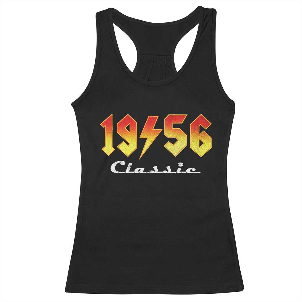 70th Birthday Racerback Tank Top Classic Born 1956 Turning 70 Year Old TS10 Black Print Your Wear