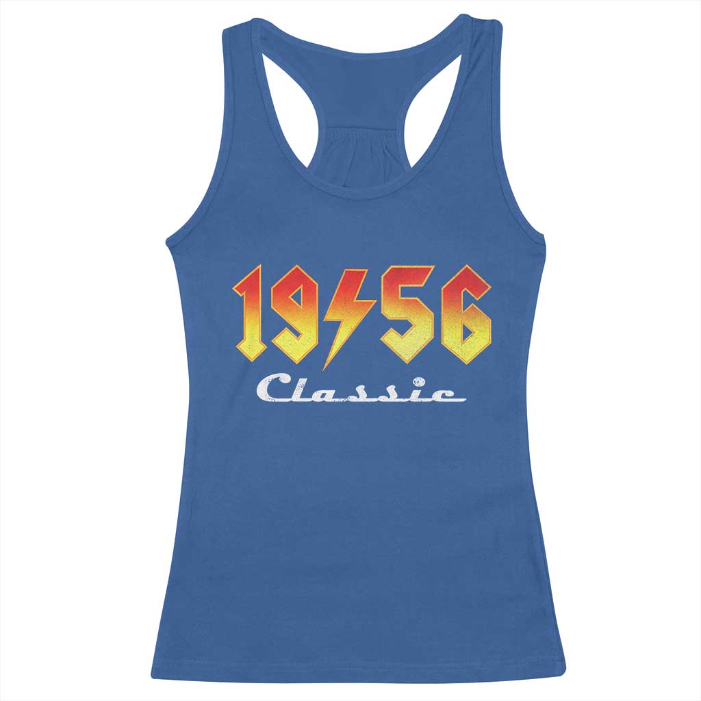 70th Birthday Racerback Tank Top Classic Born 1956 Turning 70 Year Old TS10 Royal Blue Print Your Wear