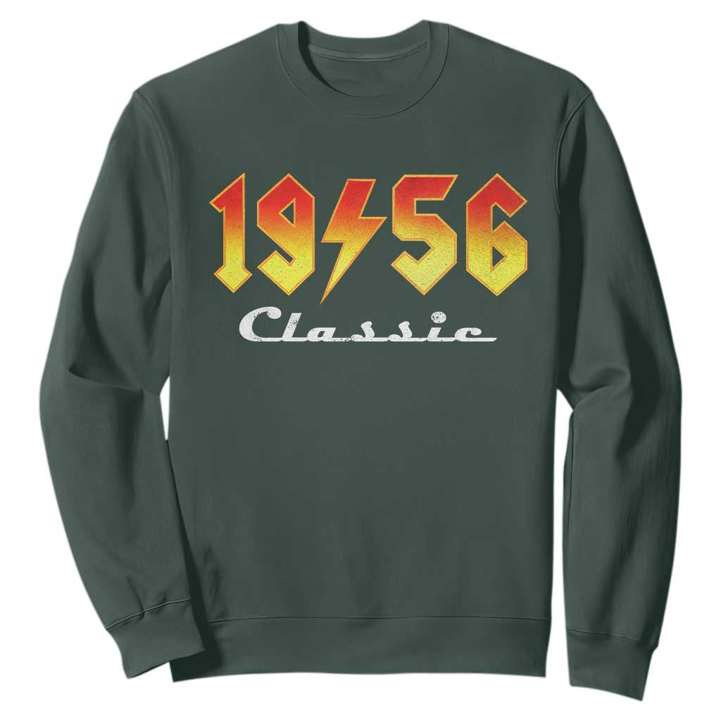 70th Birthday Sweatshirt Classic Born 1956 Turning 70 Year Old TS10 Dark Forest Green Print Your Wear