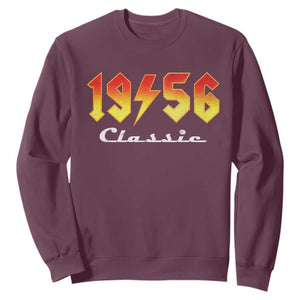 70th Birthday Sweatshirt Classic Born 1956 Turning 70 Year Old TS10 Maroon Print Your Wear