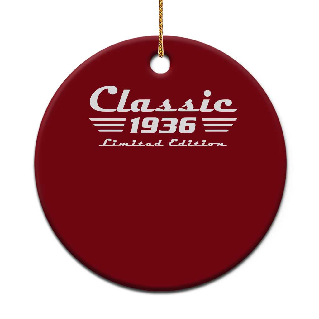 Classic 1936 Birthday Ceramic Ornament 90yr 90th Birthday Gift TS10 1pc Red Print Your Wear