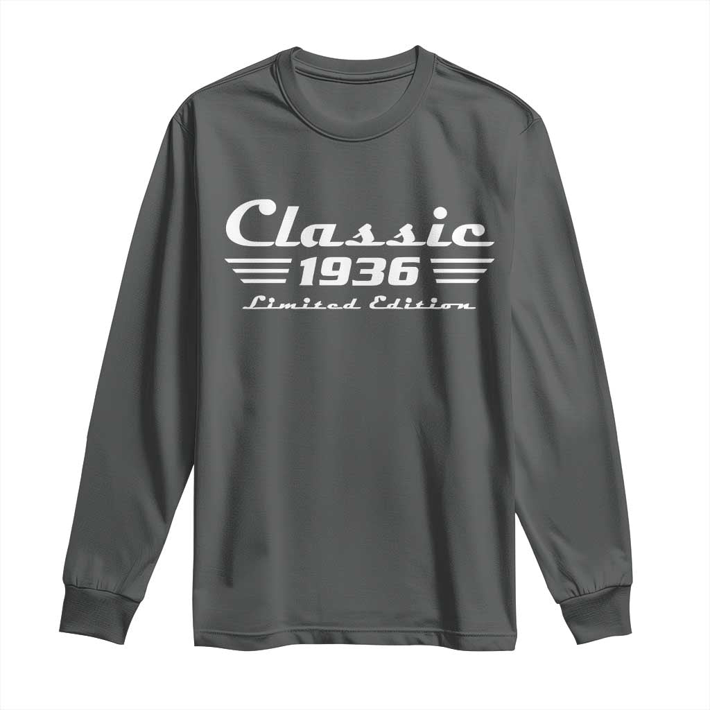Classic 1936 Birthday Long Sleeve Shirt 90yr 90th Birthday Gift TS10 Dark Heather Print Your Wear