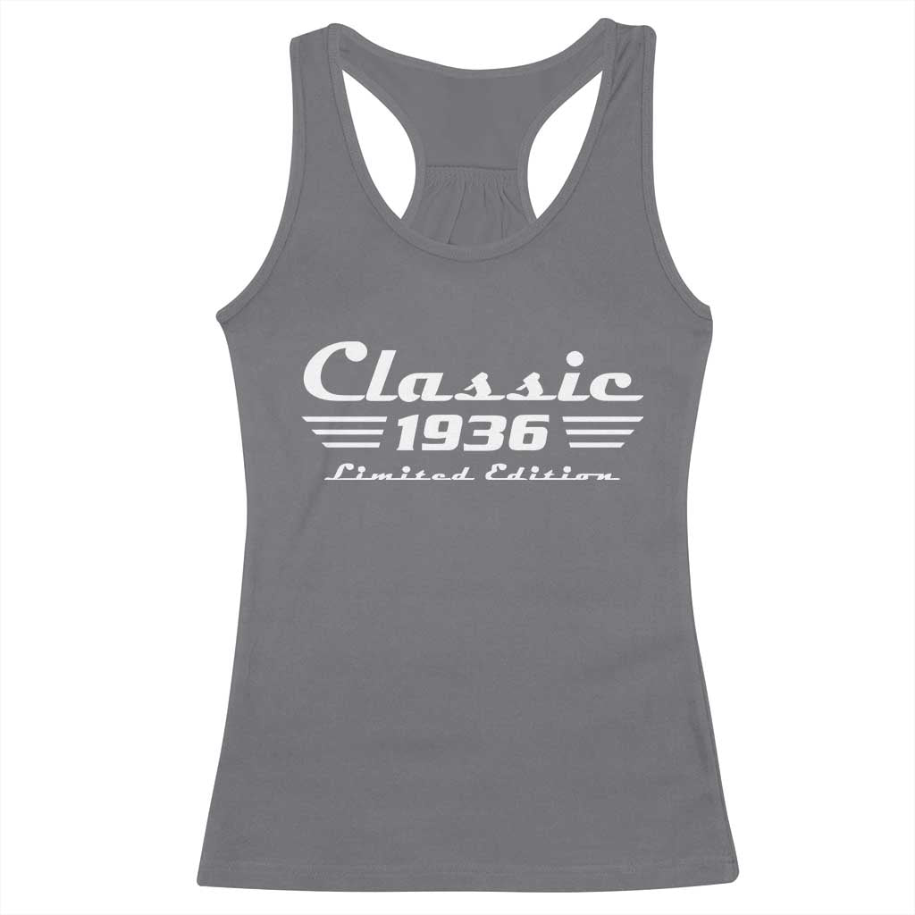 Classic 1936 Birthday Racerback Tank Top 90yr 90th Birthday Gift TS10 Charcoal Print Your Wear