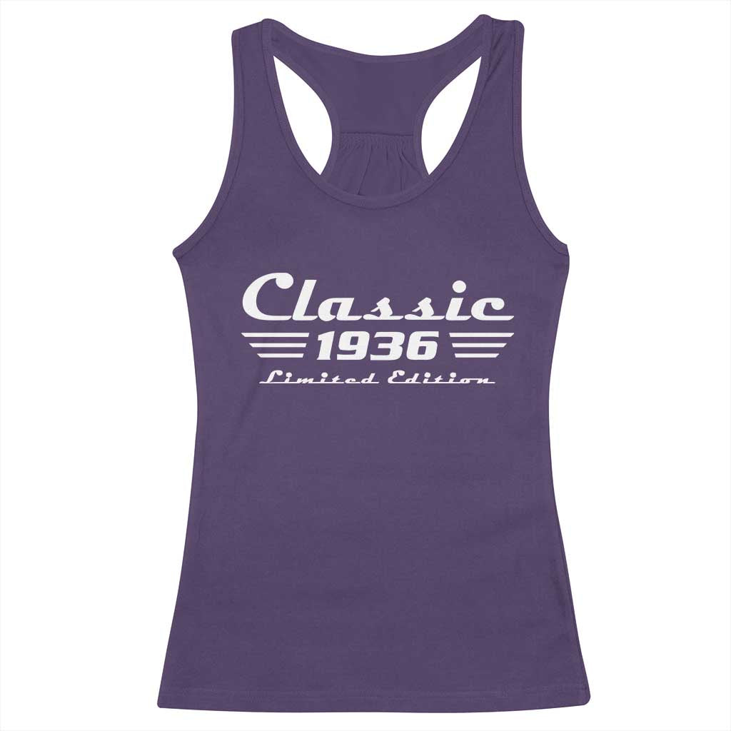 Classic 1936 Birthday Racerback Tank Top 90yr 90th Birthday Gift TS10 Purple Print Your Wear