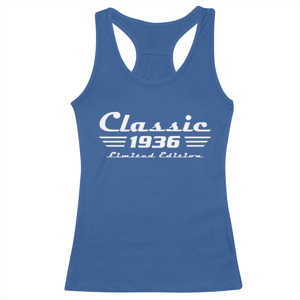 Classic 1936 Birthday Racerback Tank Top 90yr 90th Birthday Gift TS10 Royal Blue Print Your Wear