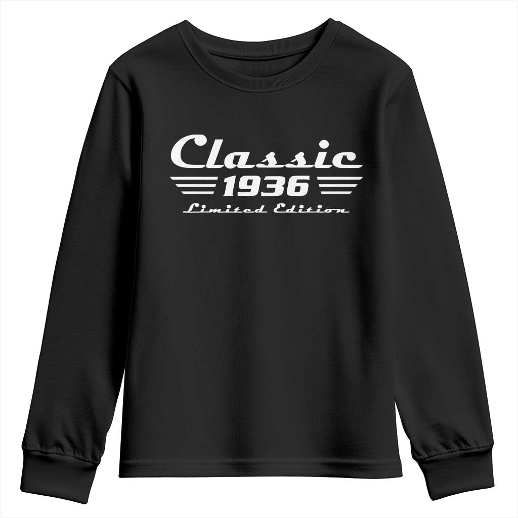 Classic 1936 Birthday Youth Sweatshirt 90yr 90th Birthday Gift TS10 Black Print Your Wear