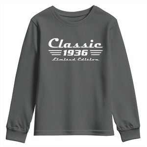 Classic 1936 Birthday Youth Sweatshirt 90yr 90th Birthday Gift TS10 Dark Heather Print Your Wear