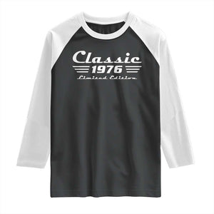 Classic 1976 Birthday Raglan Shirt 50yr 50th Birthday Gift TS10 Black White Print Your Wear