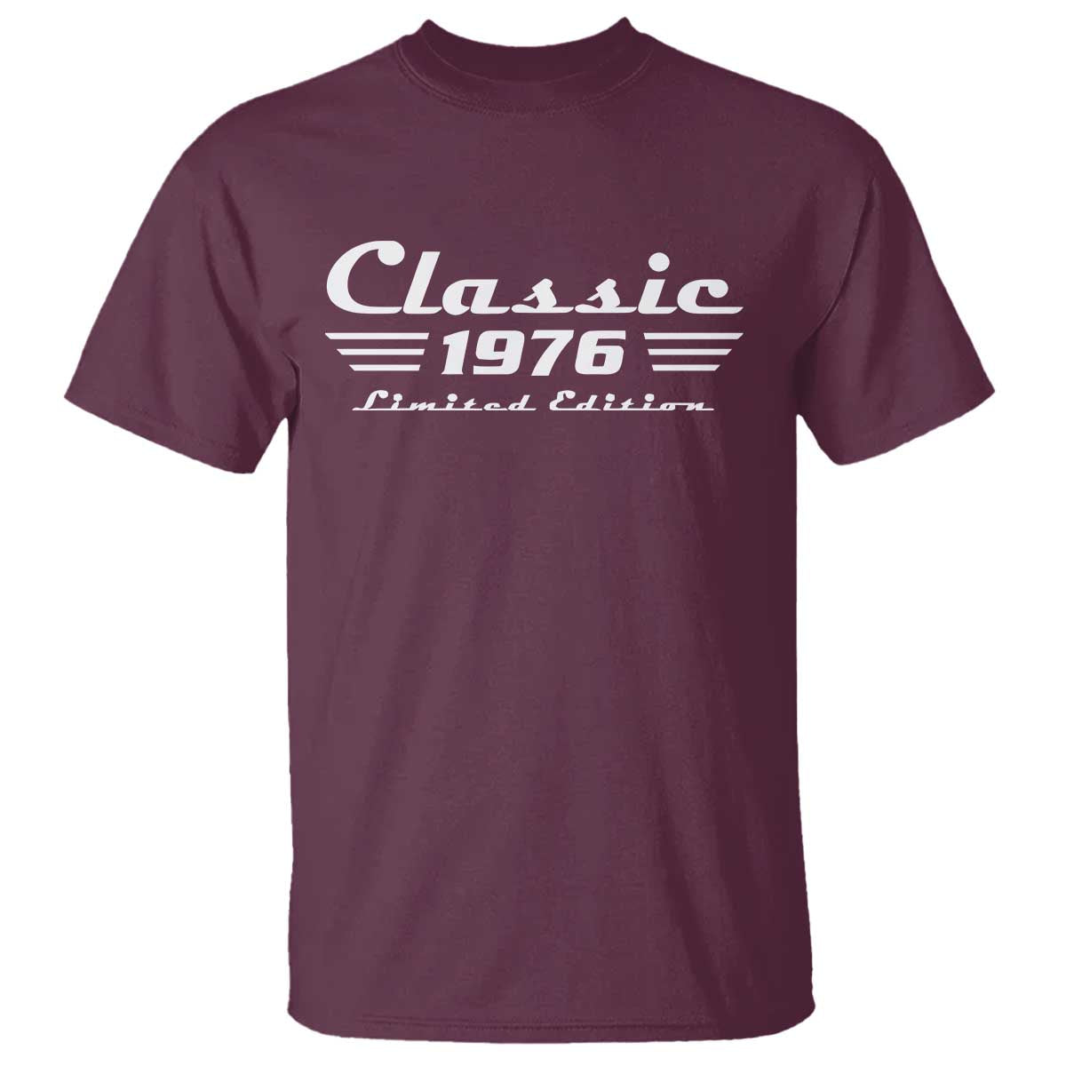 Classic 1976 Birthday T Shirt 50yr 50th Birthday Gift TS10 Maroon Print Your Wear
