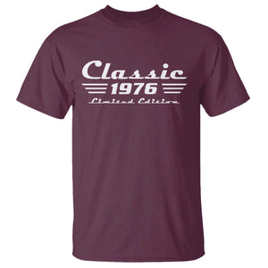 Classic 1976 Birthday T Shirt 50yr 50th Birthday Gift TS10 Maroon Print Your Wear
