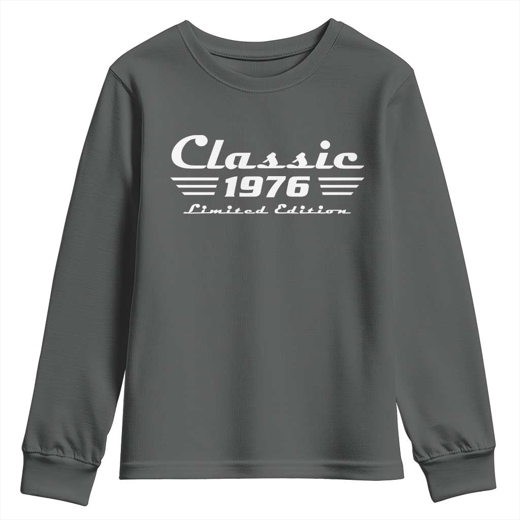 Classic 1976 Birthday Youth Sweatshirt 50yr 50th Birthday Gift TS10 Dark Heather Print Your Wear