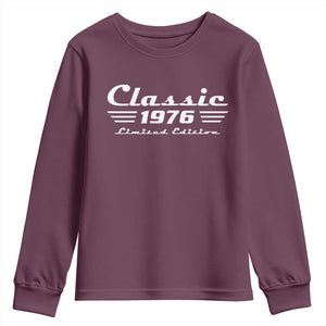 Classic 1976 Birthday Youth Sweatshirt 50yr 50th Birthday Gift TS10 Maroon Print Your Wear