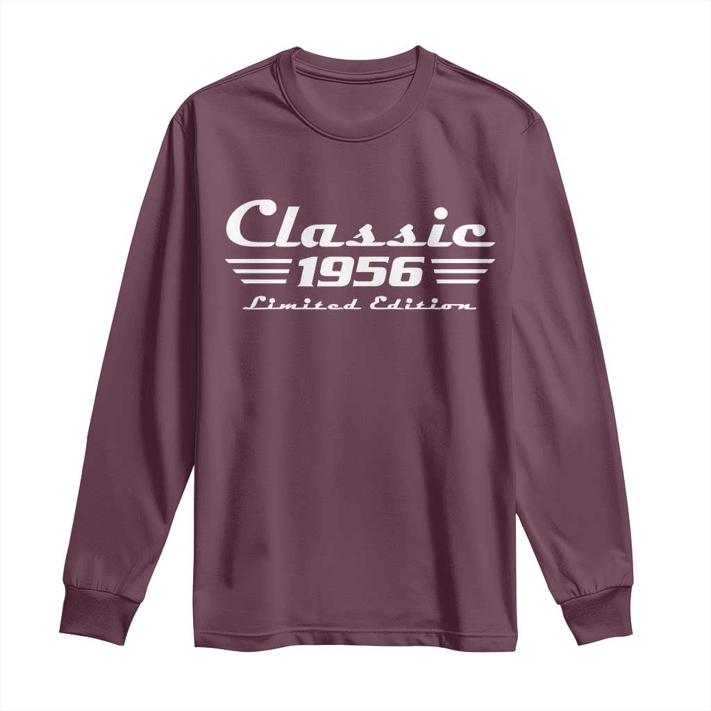 Classic 1956 Birthday Long Sleeve Shirt 70yr 70th Birthday TS10 Maroon Print Your Wear