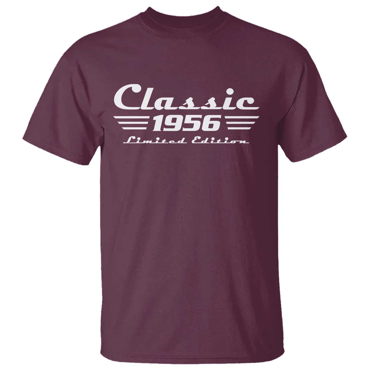 Classic 1956 Birthday T Shirt - 70yr - 70th Birthday TS10 Maroon Print Your Wear