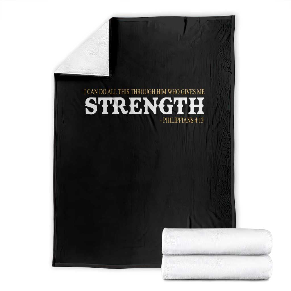 Christian Bible Throw Blanket Philippians 4:13 Motivational Quote Inspirational Bible Verses TS10 Black Print Your Wear
