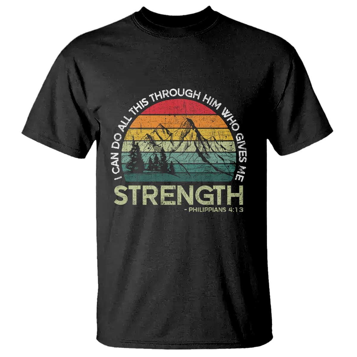 Vintage Christian Bible T Shirt Philippians 4:13 Motivational Quote Inspirational Bible Verses TS10 Black Print Your Wear