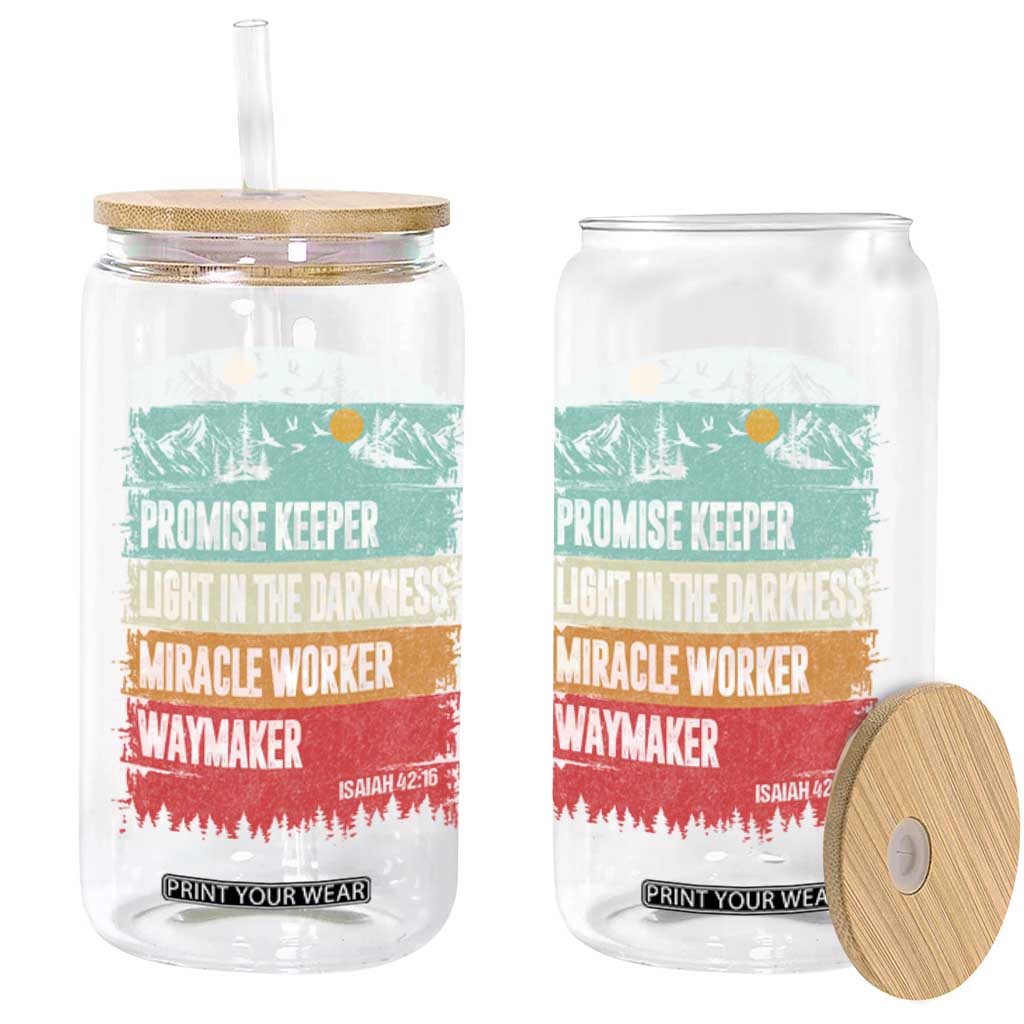 Vintage Christian Worship Glass Can Isaiah 42:16 Waymaker Promise Keeper Miracle Worker TS10 Print Your Wear