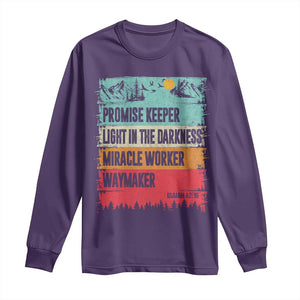 Vintage Christian Worship Long Sleeve Shirt Isaiah 42:16 Waymaker Promise Keeper Miracle Worker TS10 Purple Print Your Wear