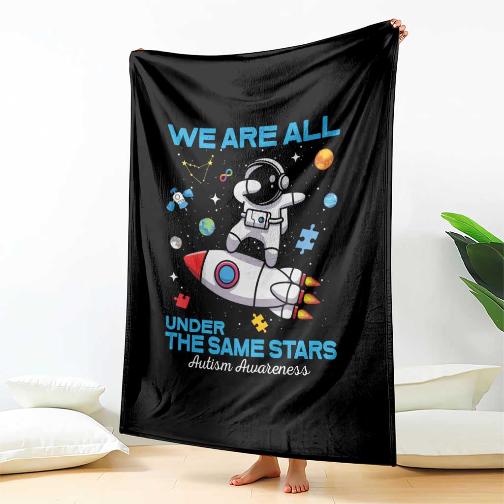 Autism Acceptance Throw Blanket We Are All Under The Same Stars TS10 Print Your Wear