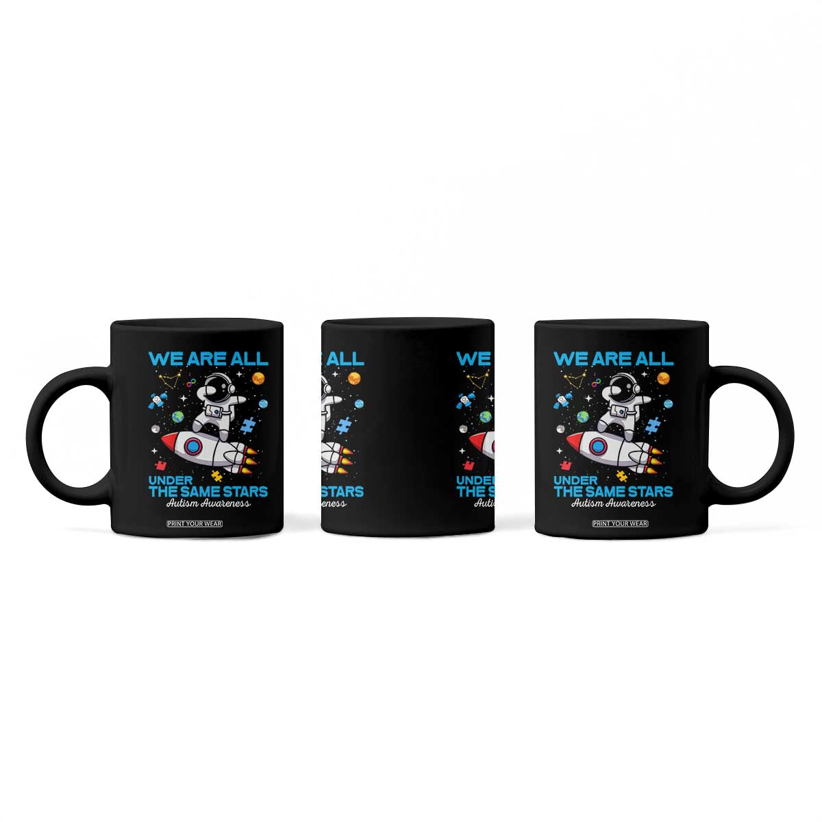 Autism Acceptance Coffee Mug We Are All Under The Same Stars TS10 Print Your Wear