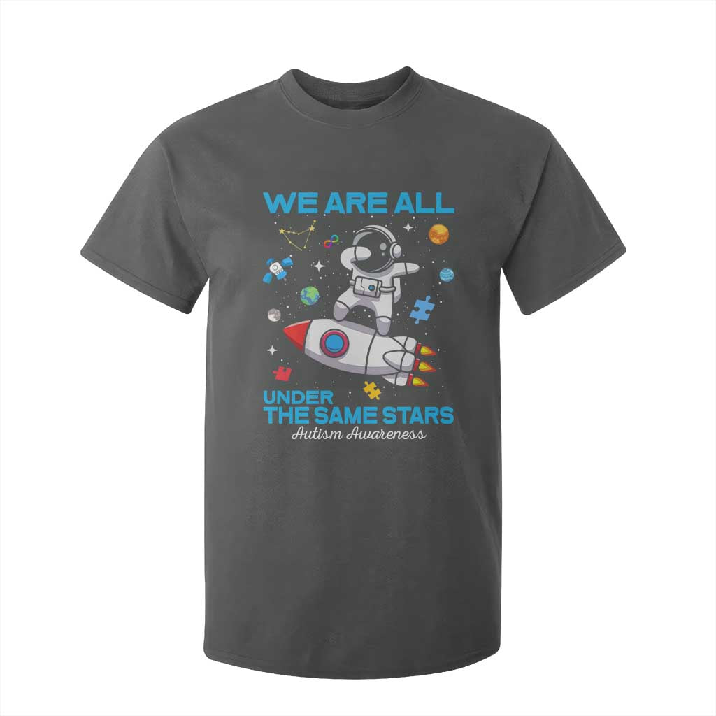 Autism Acceptance T Shirt For Kid We Are All Under The Same Stars TS10 Dark Heather Print Your Wear