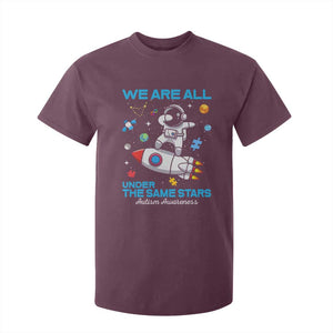 Autism Acceptance T Shirt For Kid We Are All Under The Same Stars TS10 Maroon Print Your Wear