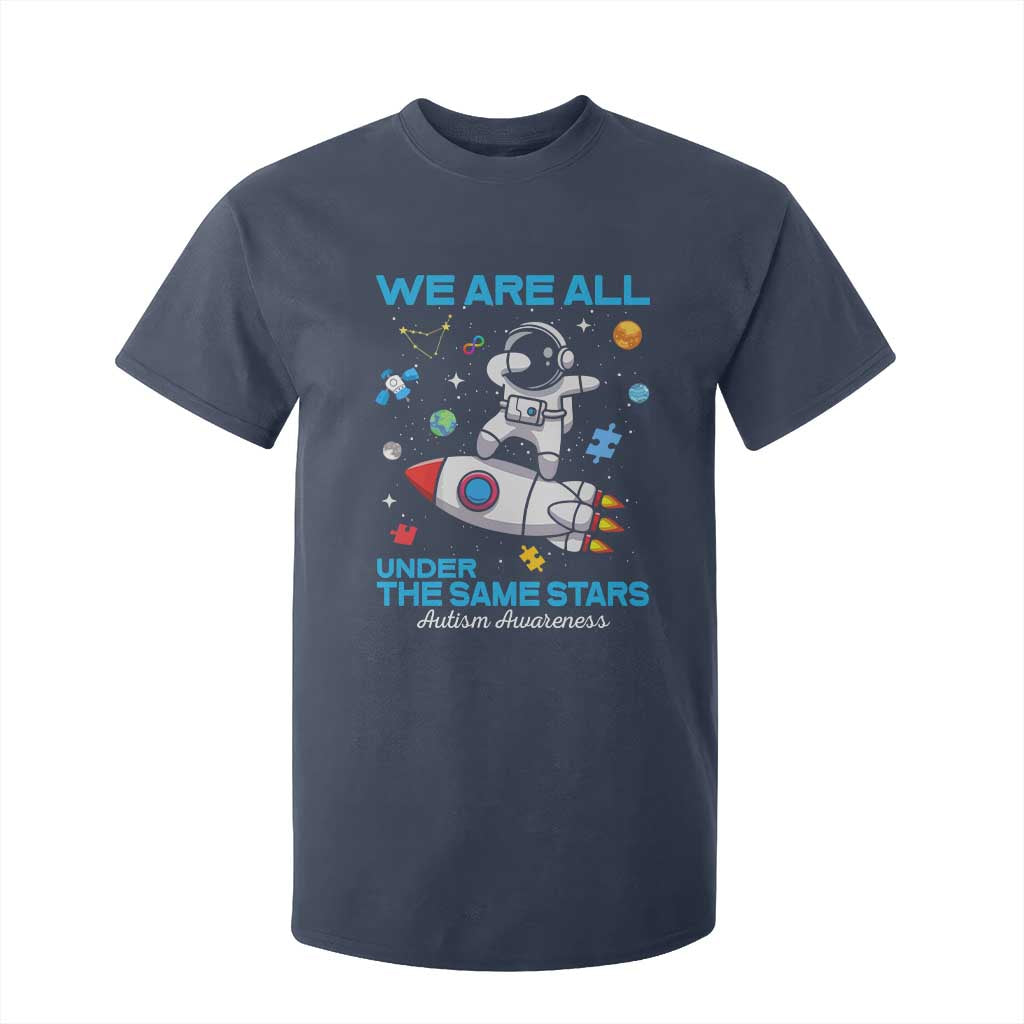 Autism Acceptance T Shirt For Kid We Are All Under The Same Stars TS10 Navy Print Your Wear