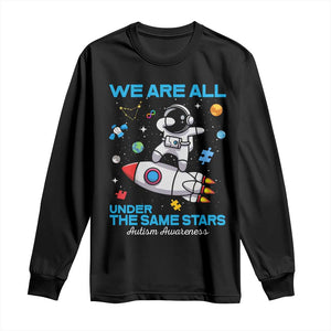 Autism Acceptance Long Sleeve Shirt We Are All Under The Same Stars TS10 Black Print Your Wear