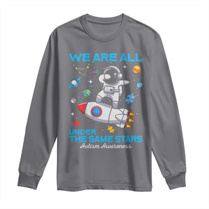 Autism Acceptance Long Sleeve Shirt We Are All Under The Same Stars TS10 Charcoal Print Your Wear