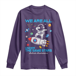 Autism Acceptance Long Sleeve Shirt We Are All Under The Same Stars TS10 Purple Print Your Wear