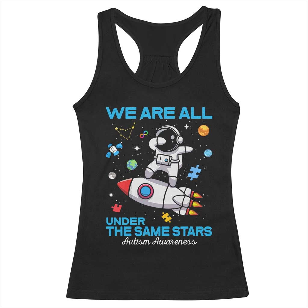Autism Acceptance Racerback Tank Top We Are All Under The Same Stars TS10 Black Print Your Wear