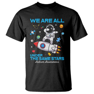 Autism Acceptance T Shirt We Are All Under The Same Stars TS10 Black Print Your Wear