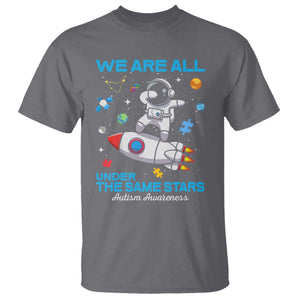 Autism Acceptance T Shirt We Are All Under The Same Stars TS10 Charcoal Print Your Wear
