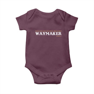 Christian Worship Baby Onesie Isaiah 42:16 Waymaker Promise Keeper Miracle Worker TS10 Maroon Print Your Wear