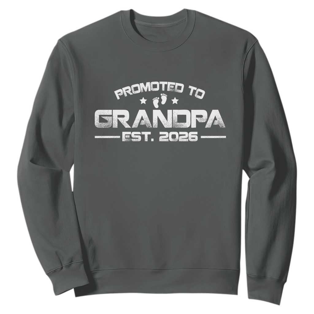 Grandpa Est 2026 Sweatshirt Fathers Day Gifts TS10 Dark Heather Print Your Wear