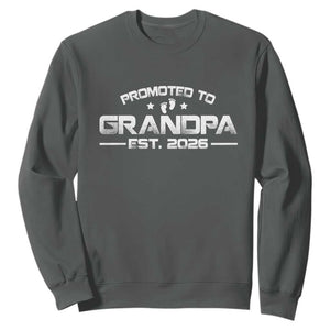 Grandpa Est 2026 Sweatshirt Fathers Day Gifts TS10 Dark Heather Print Your Wear