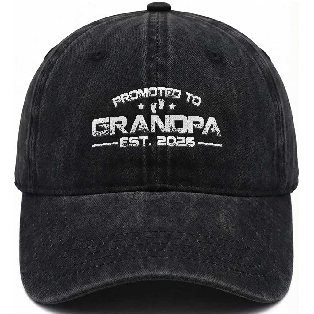 Grandpa Est 2026 Washed Cotton Baseball Cap Fathers Day Gifts TS10 Print Your Wear
