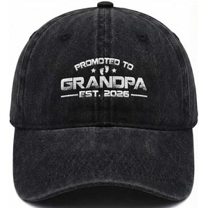 Grandpa Est 2026 Washed Cotton Baseball Cap Fathers Day Gifts TS10 Print Your Wear