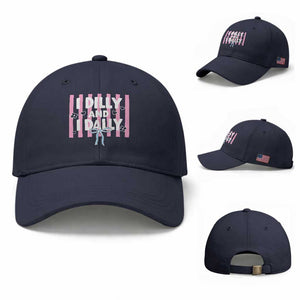 Dilly Dally Baseball Cap Trendy Viral Funny Girly TS10 Baseball Cap Universal Fit Navy Print Your Wear