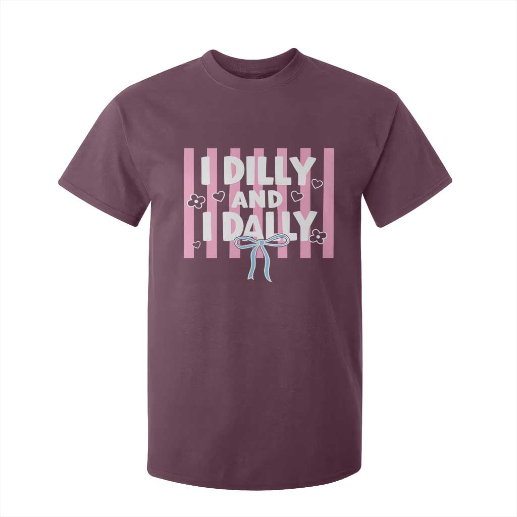 Dilly Dally T Shirt For Kid Trendy Viral Funny Girly TS10 Maroon Print Your Wear