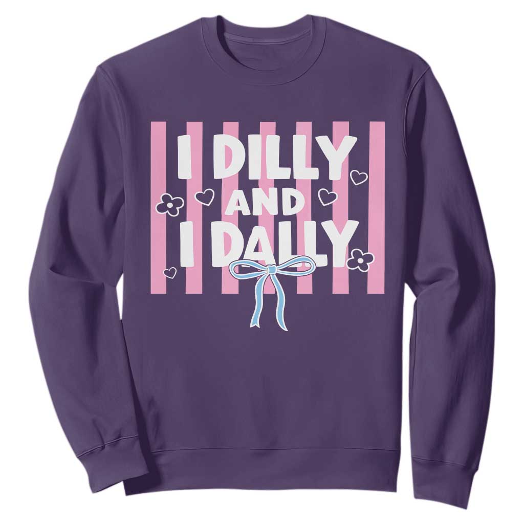 Dilly Dally Sweatshirt Trendy Viral Funny Girly TS10 Purple Print Your Wear