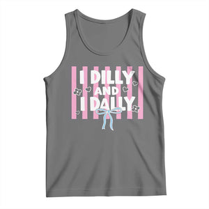Dilly Dally Tank Top Trendy Viral Funny Girly TS10 Black Heather Print Your Wear