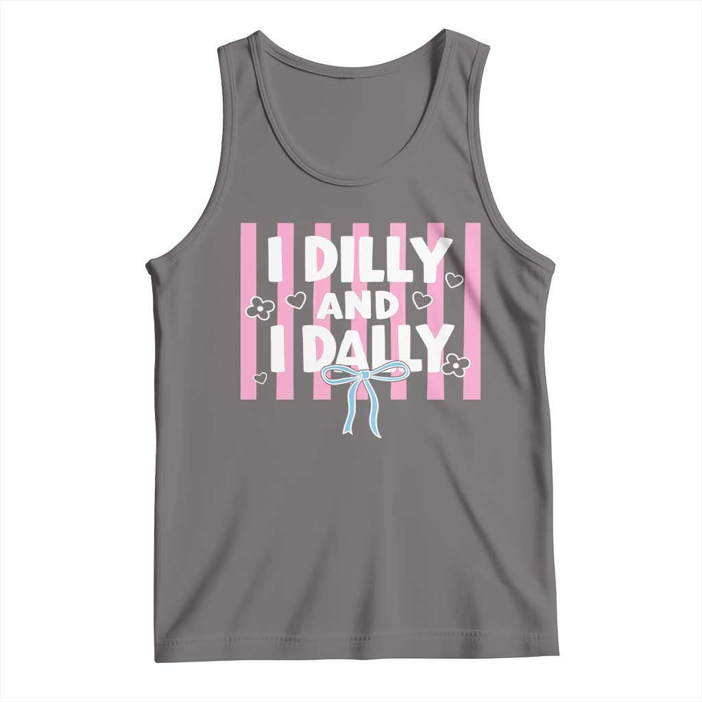Dilly Dally Tank Top Trendy Viral Funny Girly TS10 Deep Heather Print Your Wear