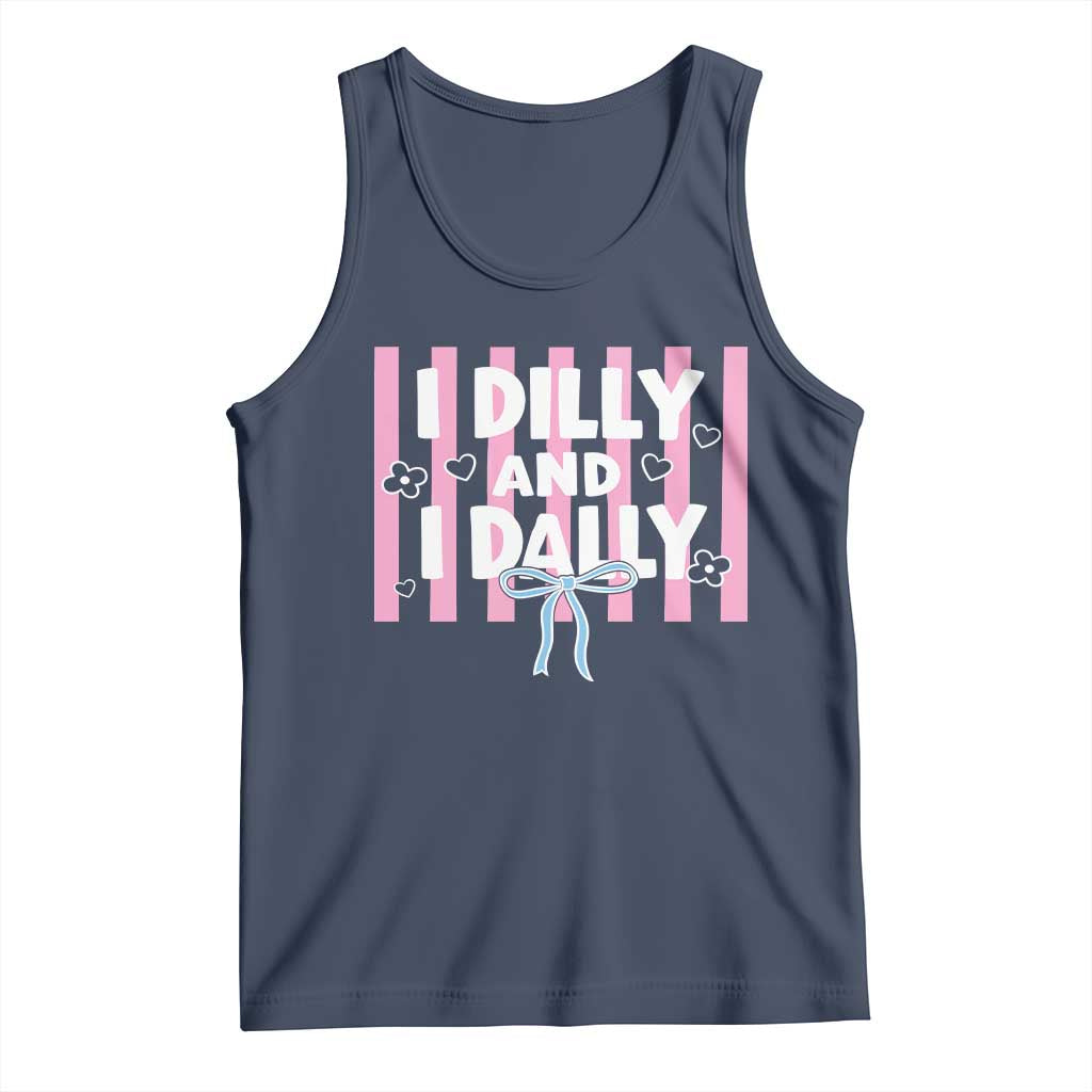 Dilly Dally Tank Top Trendy Viral Funny Girly TS10 Navy Print Your Wear