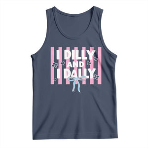 Dilly Dally Tank Top Trendy Viral Funny Girly TS10 Navy Print Your Wear