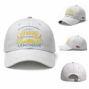 Life Gave Me Some Lemons Baseball Cap Funny Lemonade Jesus Christian TS10 Baseball Cap Universal Fit White Print Your Wear