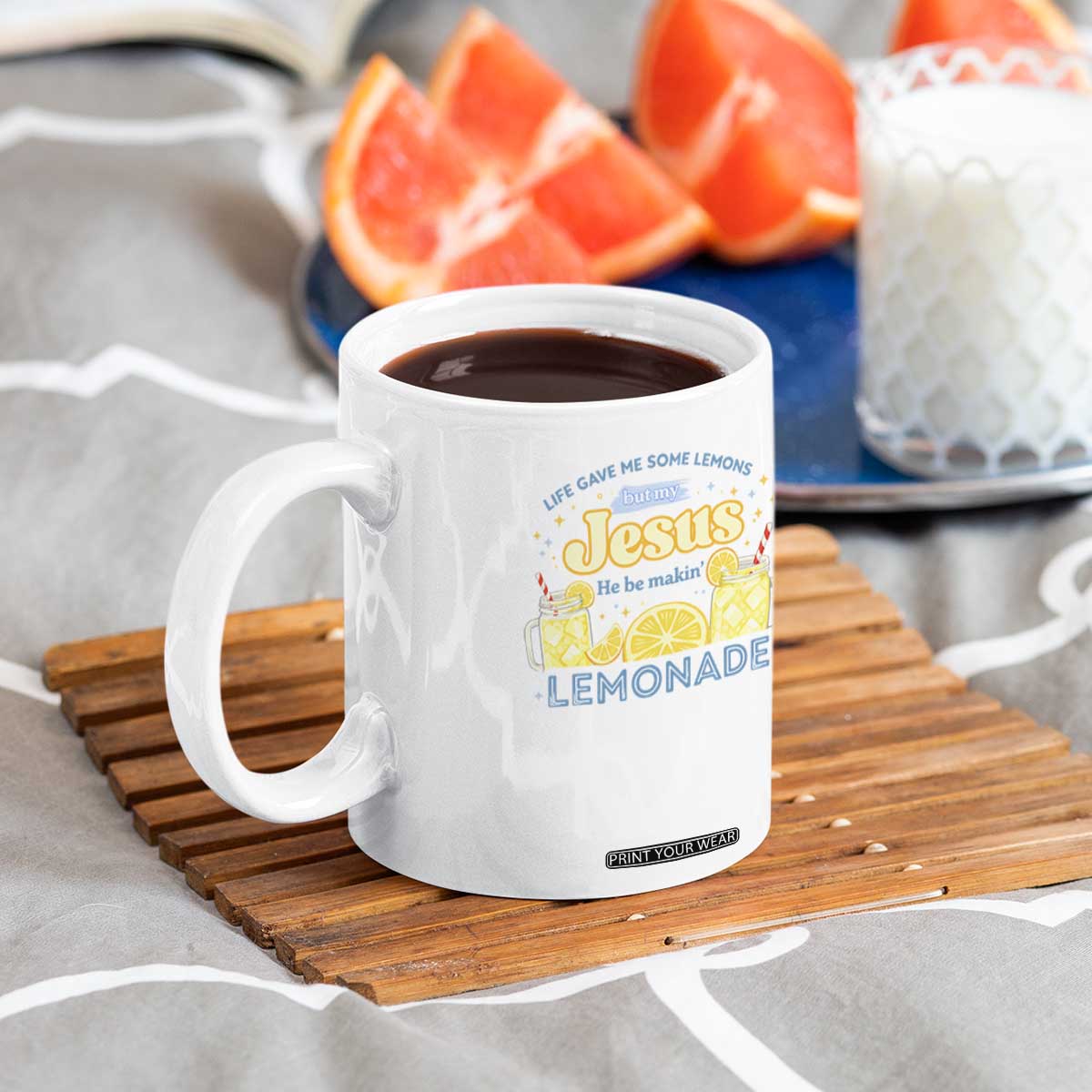 Life Gave Me Some Lemons Coffee Mug Funny Lemonade Jesus Christian TS10 Print Your Wear